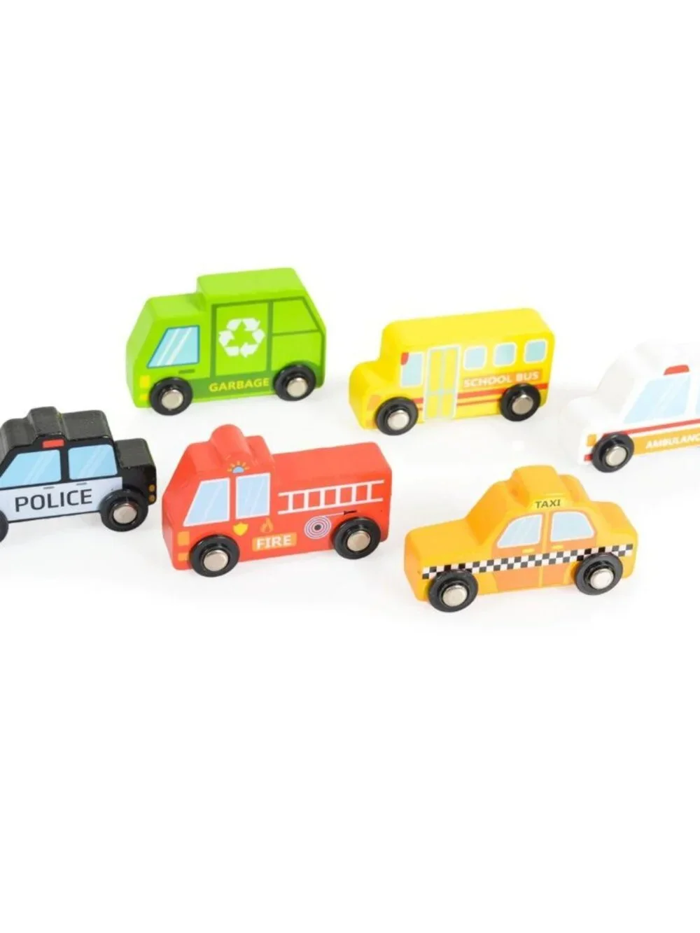 Montessori Wooden Transportation Vehicles & Road Signs Toy Set New